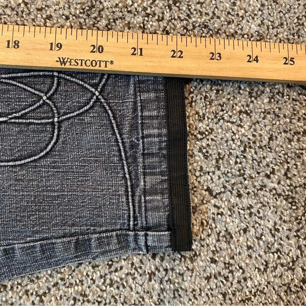 Vintage 90s Distressed Black Denim Jean Jacket Decorative Embroidery Grunge Y2K - Picture 9 of 9